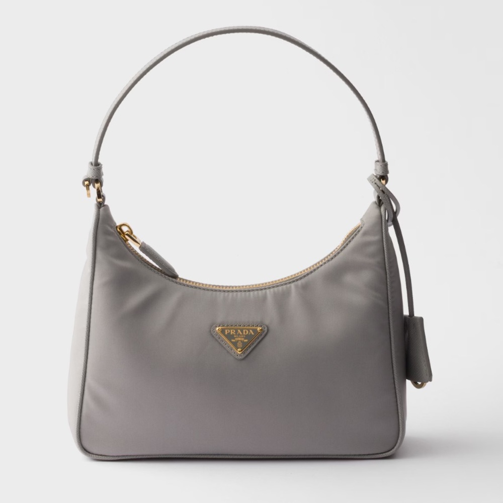 Winter 25 collection🌟Prada Women Grey Re-Nylon Prada Re-Edition Shoulder Bag